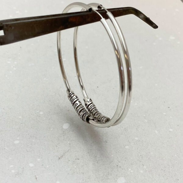 Hebrew Silver Statement Earrings