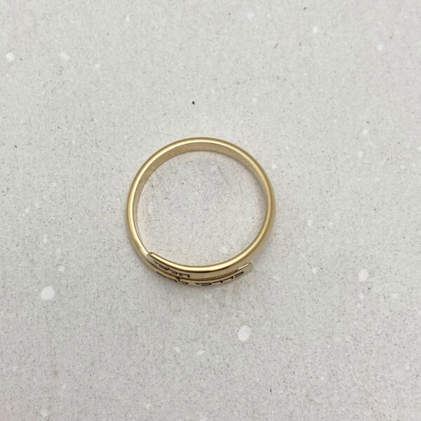 Follow Your Heart Personalized Hebrew Engraved Gold Filled Ring - Image 4