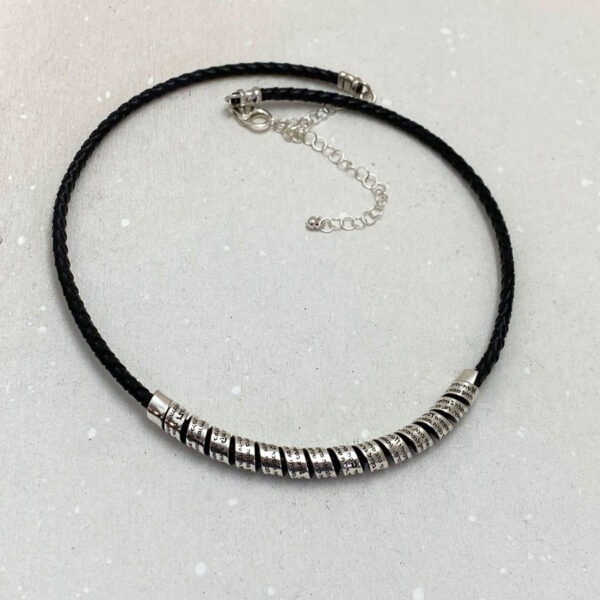 Spiritual leather Jewelry engraved in Hebrew