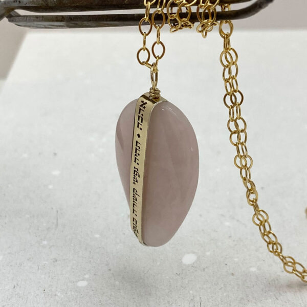 Gold Rose Quartz Pendant