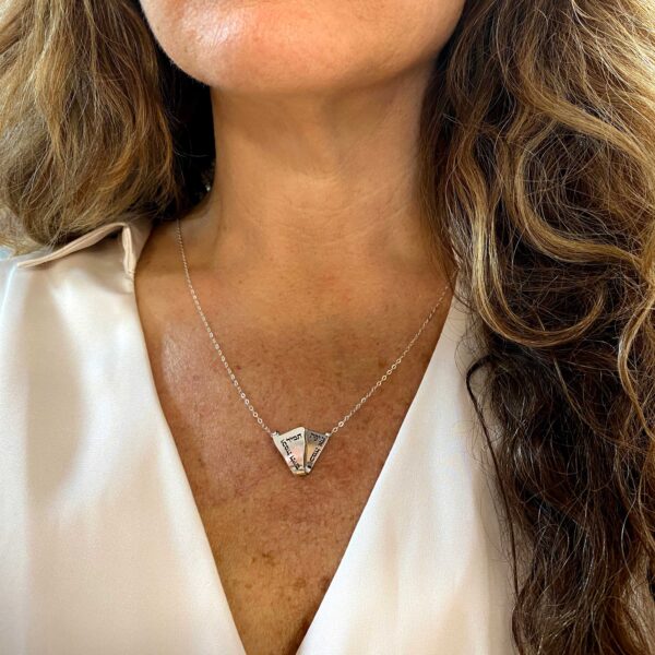 Hebrew jewelry, silver necklace