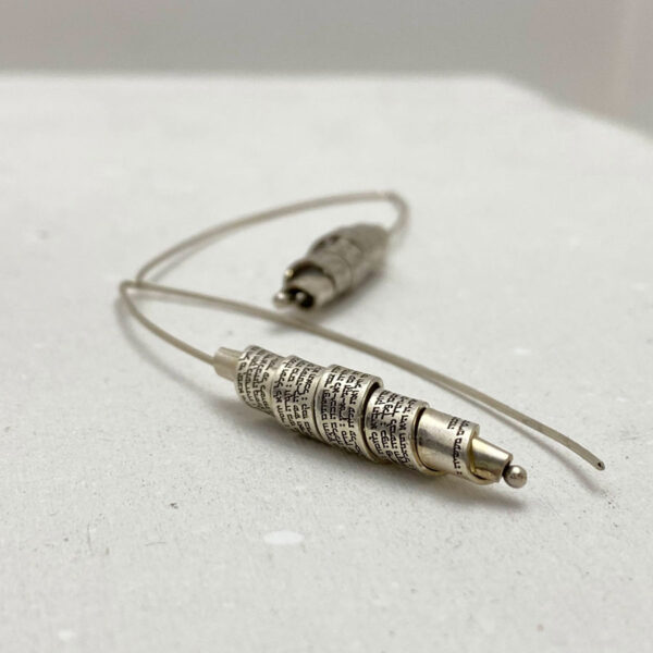 Israeli Jewelry, Hebrew Engraved silver earrings