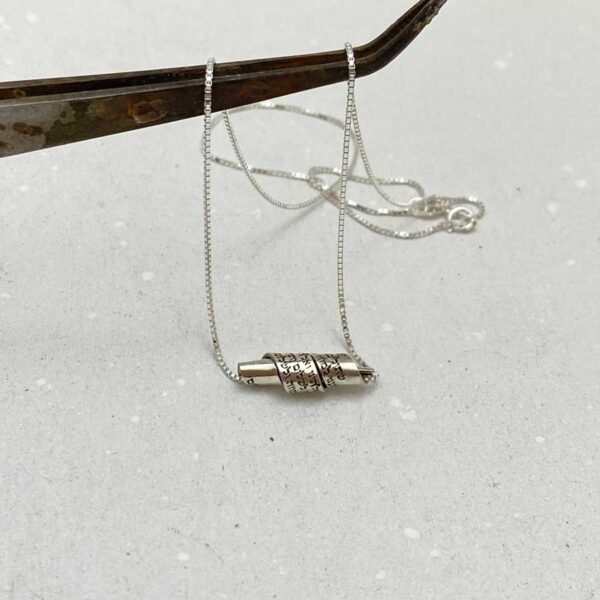 Bat Mitzvah Gift, Hebrew engraved silver necklace