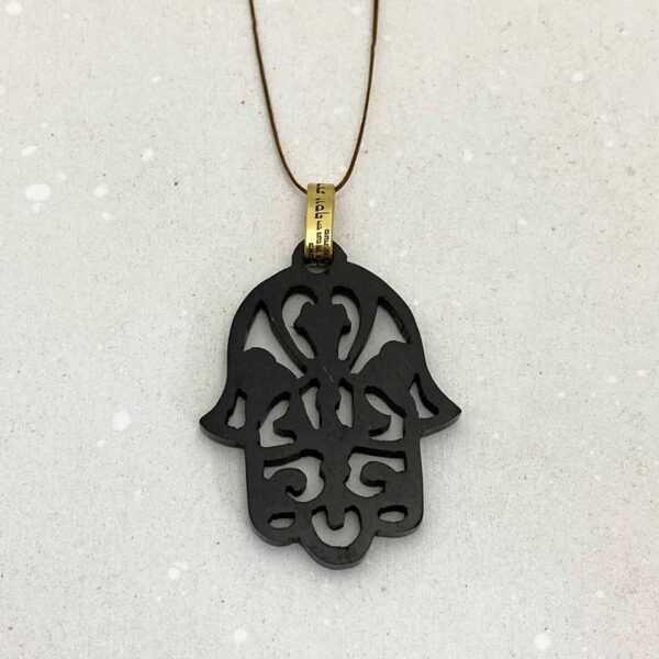 Hebrew Hamsa Necklace Engraved for Protection and Success