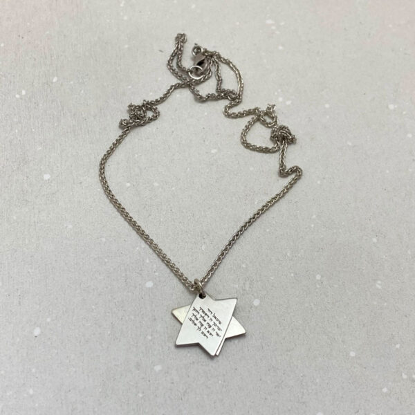 Hebrew Engraved Shema Israel Star of David Jewish Pendant - Image 5