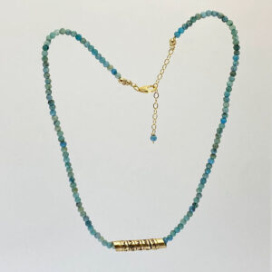 Turquoise Necklace with Hebrew Psalm for Protection