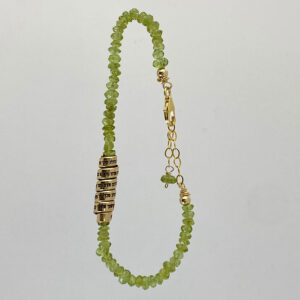 Peridot Beads Ana Bekoach Hebrew Kabbalah Engraved Bracelet